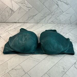 NWOT Cacique Lane Bryant Womans Bra Teal Floral Mesh Balconette UNDERWIRE 42DDD
